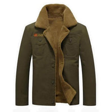 将图片加载到图库查看器，Men Fur Collar Army Tactical Jacket
