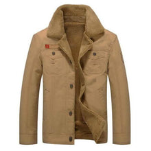 将图片加载到图库查看器，Men Fur Collar Army Tactical Jacket
