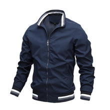 将图片加载到图库查看器，Men Lightweight Fashion Jacket Men New Casual Windbreaker Jacket Coats Windbreaker Jackets For Men Spring Autumn Casual Outdoor Waterproof Elegant Blue Slim Jackets
