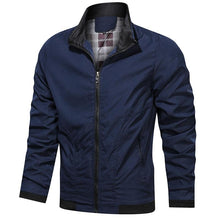 将图片加载到图库查看器，Men Lightweight Fashion Jacket Men New Casual Windbreaker Jacket Coats Windbreaker Jackets For Men Spring Autumn Casual Outdoor Waterproof Elegant Blue Slim Jackets
