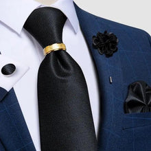 Load image into Gallery viewer, Men Luxury Red Silk Necktie Matching Cufflinks Set For Men Bridegroom Wedding Business Necktie Elegant Design Ideal Gift For Men
