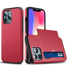 Load image into Gallery viewer, Men Luxury Wallet Card Holder Slot Phone Case For iPhone 13 Pro 12 Pro Max Business Phone Card Holder Bumper Cover Storage Case Compatible With iPhone
