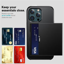 Load image into Gallery viewer, Men Luxury Wallet Card Holder Slot Phone Case For iPhone 13 Pro 12 Pro Max Business Phone Card Holder Bumper Cover Storage Case Compatible With iPhone
