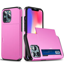Load image into Gallery viewer, Men Luxury Wallet Card Holder Slot Phone Case For iPhone 13 Pro 12 Pro Max Business Phone Card Holder Bumper Cover Storage Case Compatible With iPhone
