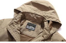 Load image into Gallery viewer, Men Outdoor Hiking Jackets Waterproof Hooded Windbreaker Coat Vintage New Fashion Design Hooded Lightweight Jacket For Men Autumn New Casual Jacket Tactical Men Jackets 5XL
