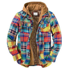 Load image into Gallery viewer, Men's Autumn Winter Jacket Plaid Hooded Long Sleeve Basic Casual Shirt Jackets  Men's Long Sleeve Soft Warm Jacket With Hood Hooded Shirt Jacket Soft Long Sleeve Outdoor Clothes For Men
