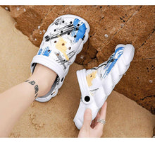 Load image into Gallery viewer, Men's Black Rubber Beach Flip Flops Sandals Wedge Flat Shoes Footwear Fashion Unisex Garden Clogs Sports Sandals Outdoor Indoor Lightweight Clogs
