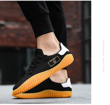 将图片加载到图库查看器，Men's Black Sneakers Mesh Breathable Shoes Male Fashion Black Athletic Footwear Flat Casual Walking Shoes Breathable Casual Shoes Couple Fashion Lace Up Mens Sneakers
