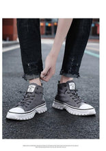 Load image into Gallery viewer, Men's Canvas Shoes Male High Top Casual Gray Skateboarding Vulcanized Shoes Comfort Sneakers Comfortable Outdoor Sport Walking Fashion Sneakers High Top Casual Shoes Walking Sneakers
