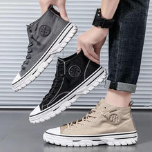 Load image into Gallery viewer, Men's Canvas Shoes Male High Top Casual Gray Skateboarding Vulcanized Shoes Comfort Sneakers Comfortable Outdoor Sport Walking Fashion Sneakers High Top Casual Shoes Walking Sneakers
