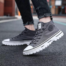 Load image into Gallery viewer, Men's Canvas Shoes Male High Top Casual Gray Skateboarding Vulcanized Shoes Comfort Sneakers Comfortable Outdoor Sport Walking Fashion Sneakers High Top Casual Shoes Walking Sneakers
