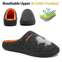 Load image into Gallery viewer, Men's Cotton Fabric Slippers Indoor Non-Slip Home Fur Couple Flat  Men Winter Slipper Cotton Memory Foam Slippers Comfort Knitted Cotton-blend Closed Toe House Indoor Outdoor Shoes
