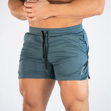 Load image into Gallery viewer, Men's Gym Training Shorts Men Sports Casual Clothing Fitness Workout Running Grid quick-drying compression Shorts Athletics Quick Dry Active Running Bodybuilding Shorts with Pockets
