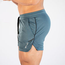Load image into Gallery viewer, Men's Gym Training Shorts Men Sports Casual Clothing Fitness Workout Running Grid quick-drying compression Shorts Athletics Quick Dry Active Running Bodybuilding Shorts with Pockets
