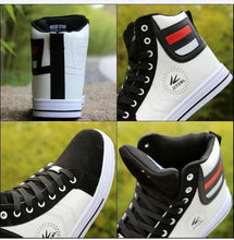 将图片加载到图库查看器，Men's High Top Sneakers Breathable Street Sports Shoes Hip Hop Trendy Style Casual Shoes Fashion Sneakers Breathable Comfort Walking Mens Sneakers
