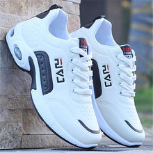 将图片加载到图库查看器，Men's  Leather Autumn Shoes Casual Sneakers Tennis Fashion White Trainers Sneakers Casual Leather Fashion Sneakers Breathable Sports Running Sneakers
