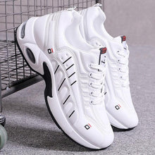 将图片加载到图库查看器，Men's  Leather Autumn Shoes Casual Sneakers Tennis Fashion White Trainers Sneakers Casual Leather Fashion Sneakers Breathable Sports Running Sneakers
