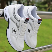 将图片加载到图库查看器，Men's  Leather Autumn Shoes Casual Sneakers Tennis Fashion White Trainers Sneakers Casual Leather Fashion Sneakers Breathable Sports Running Sneakers
