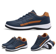 Load image into Gallery viewer, Men's Leather Sneakers Casual Comfortable Luxury Sneakers Man Lace-Up Athletic Sports Artificial Leather Mens Spring Flats Trainers Outdoor Mens Casual Sports Sneakers
