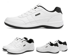 Load image into Gallery viewer, Men's Leather Sneakers Casual Comfortable Luxury Sneakers Man Lace-Up Athletic Sports Artificial Leather Mens Spring Flats Trainers Outdoor Mens Casual Sports Sneakers
