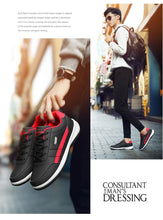 Load image into Gallery viewer, Men's Leather Sneakers Casual Comfortable Luxury Sneakers Man Lace-Up Athletic Sports Artificial Leather Mens Spring Flats Trainers Outdoor Mens Casual Sports Sneakers
