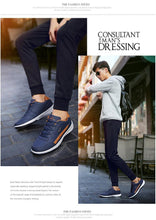 Load image into Gallery viewer, Men's Leather Sneakers Casual Comfortable Luxury Sneakers Man Lace-Up Athletic Sports Artificial Leather Mens Spring Flats Trainers Outdoor Mens Casual Sports Sneakers
