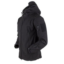 将图片加载到图库查看器，Men's Outdoor Soft Fleece Jacket Men's And Women's Jacket Unique Jackets For Men Windproof  Waterproof Breathable Jacket Thermal Hooded Tactical Jacket Outdoor Camouflage Fleece Hooded Coat
