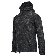 将图片加载到图库查看器，Men's Outdoor Soft Fleece Jacket Men's And Women's Jacket Unique Jackets For Men Windproof  Waterproof Breathable Jacket Thermal Hooded Tactical Jacket Outdoor Camouflage Fleece Hooded Coat
