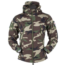 将图片加载到图库查看器，Men's Outdoor Soft Fleece Jacket Men's And Women's Jacket Unique Jackets For Men Windproof  Waterproof Breathable Jacket Thermal Hooded Tactical Jacket Outdoor Camouflage Fleece Hooded Coat

