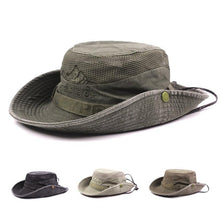 将图片加载到图库查看器，Men's Outdoor Traveling Cap Summer Mesh Breathable Retro Cotton Bucket Hat Unisex Adult High Quality Hat Jungle Fishing Hats Novelty Dad's Beach Cap Bucket Hat For Fishing Summer Adjustable Hat
