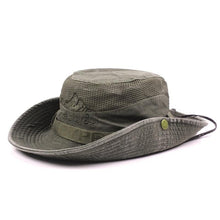 将图片加载到图库查看器，Men's Outdoor Traveling Cap Summer Mesh Breathable Retro Cotton Bucket Hat Unisex Adult High Quality Hat Jungle Fishing Hats Novelty Dad's Beach Cap Bucket Hat For Fishing Summer Adjustable Hat
