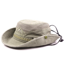 将图片加载到图库查看器，Men's Outdoor Traveling Cap Summer Mesh Breathable Retro Cotton Bucket Hat Unisex Adult High Quality Hat Jungle Fishing Hats Novelty Dad's Beach Cap Bucket Hat For Fishing Summer Adjustable Hat
