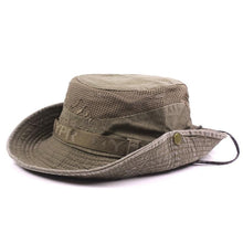 将图片加载到图库查看器，Men's Outdoor Traveling Cap Summer Mesh Breathable Retro Cotton Bucket Hat Unisex Adult High Quality Hat Jungle Fishing Hats Novelty Dad's Beach Cap Bucket Hat For Fishing Summer Adjustable Hat
