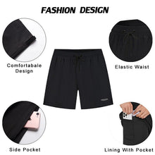 Load image into Gallery viewer, Men's Swimming Trunks with Compression Liner 2 in 1 Quick-Dry Gym Sports Shorts Swim Shorts with Pockets  Beach Swimming Trunks Quick Dry Swim Shorts with Pockets
