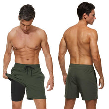 Load image into Gallery viewer, Men's Swimming Trunks with Compression Liner 2 in 1 Quick-Dry Gym Sports Shorts Swim Shorts with Pockets  Beach Swimming Trunks Quick Dry Swim Shorts with Pockets
