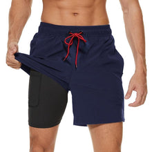 Load image into Gallery viewer, Men's Swimming Trunks with Compression Liner 2 in 1 Quick-Dry Gym Sports Shorts Swim Shorts with Pockets  Beach Swimming Trunks Quick Dry Swim Shorts with Pockets
