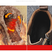 将图片加载到图库查看器，Men's Winter Cotton Shoes High-Top Fashion Casual Trend Boots Flat Shoes Winter Snow Boots Warm Ankle Booties Outdoor Work Shoes For Cold Weather Soft Comfortable Walking Brown Shoes
