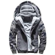 将图片加载到图库查看器，Men's Winter Jacket Camouflage Thick Warm Jackets Hooded Long Sleeve Jacket Man Casual Hoodies Men Winter Sweatshirt Warm Soft Jacket Men's Clothing Heavyweight Jacket Ideal Gift For Friends
