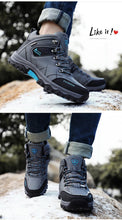 将图片加载到图库查看器，Men's Winter Snow Boots Waterproof Leather Sports Super Warm Men's Boots Outdoor Hiking Boots Work Travel Shoes Trail Climbing Shoes Lace Up Anti-Slip Waterproof Working Outdoor Boots
