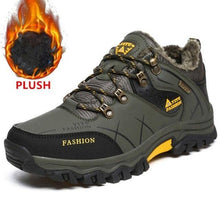 将图片加载到图库查看器，Men's Winter Snow Boots Waterproof Leather Sports Super Warm Men's Boots Outdoor Hiking Boots Work Travel Shoes Trail Climbing Shoes Lace Up Anti-Slip Waterproof Working Outdoor Boots
