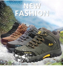 将图片加载到图库查看器，Men's Winter Snow Boots Waterproof Leather Sports Super Warm Men's Boots Outdoor Hiking Boots Work Travel Shoes Trail Climbing Shoes Lace Up Anti-Slip Waterproof Working Outdoor Boots
