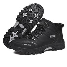 将图片加载到图库查看器，Men's Winter Snow Boots Waterproof Leather Sports Super Warm Men's Boots Outdoor Hiking Boots Work Travel Shoes Trail Climbing Shoes Lace Up Anti-Slip Waterproof Working Outdoor Boots
