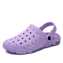 将图片加载到图库查看器，Men Sandals Summer Hole Shoes Rubber Tasteless Plastic Unisex Garden Shoes Black Beach Flat Men Sandals Non Slip Water Shoes Lightweight Home Slip On Walking Casual Holiday Shoes
