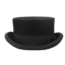 将图片加载到图库查看器，Men Simple Classic Wool Hat For Men/Women New Pork Pie Hat Men's Porkpie Breathable Hats Flat Top Men's Fedora Hat Party Costume Fedoras Black Hats
