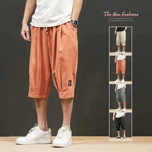 Load image into Gallery viewer, Men Summer Loose Casual Shorts Men Breathable Embroidery Straight Leg Motion Short Pants Plus Size Jogging Fitness Beach Shorts Striped Jogging Bottoms Summer Training Trousers with Pockets
