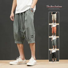 Load image into Gallery viewer, Men Summer Loose Casual Shorts Men Breathable Embroidery Straight Leg Motion Short Pants Plus Size Jogging Fitness Beach Shorts Striped Jogging Bottoms Summer Training Trousers with Pockets
