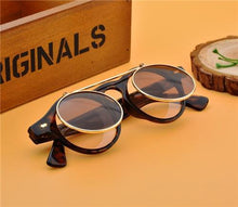 Load image into Gallery viewer, Men Vintage Flat Top Goggles Round Design Metal Retro Glasses For Men &amp; Women Flip Up Sun Glasses New Colourful Fashionable Sunglasses For Men &amp; Women
