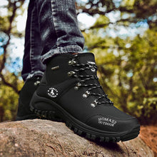 Load image into Gallery viewer, Men Waterproof Hiking Shoes Breathable Tactical Combat Boots New Outdoor Climbing Shoes Winter Snow Boots Warm Fur Lined Non Slip Leather Hiking Walking Shoes For Mens
