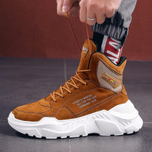 将图片加载到图库查看器，Men Winter Autumn Warm Modern High Tops Shoes Rubber Sole Running Sport Shoes High Quality Mesh Walking Jogging Non Slip Athletic Mens Sneakers
