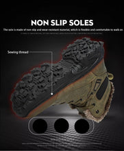 将图片加载到图库查看器，Men Winter Snow Boots Waterproof Leather Outdoor Hiqh Quality Boots Training Boots Non-Slip Warm Waterproof Mid Calf Shoes Outdoor Hiking Climbing Full Fur Lined Design
